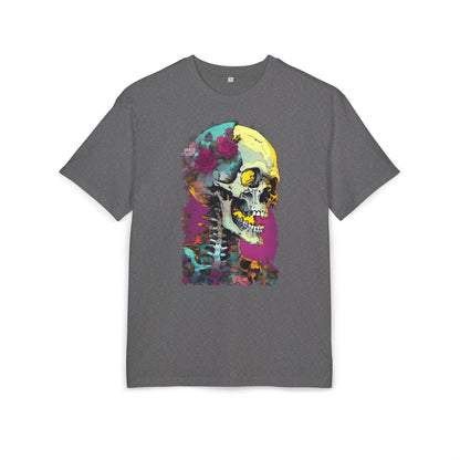 Colorful Skull Oversize Tee, Unisex Graphic Shirt, Edgy Streetwear, Casual Summer Top, Halloween Costume, Gift for Art Lovers
