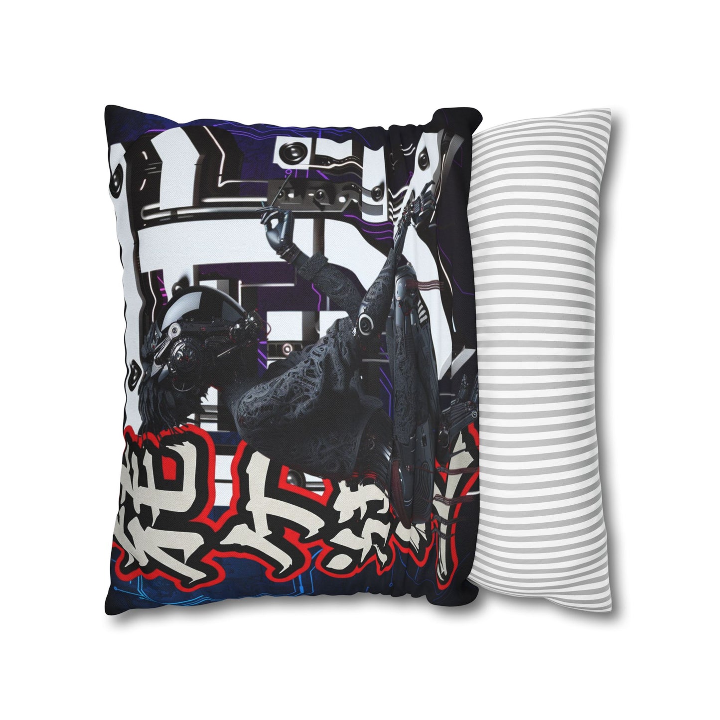 Futuristic Robot Art Square Pillowcase - Unique Home Decor for Tech Lovers