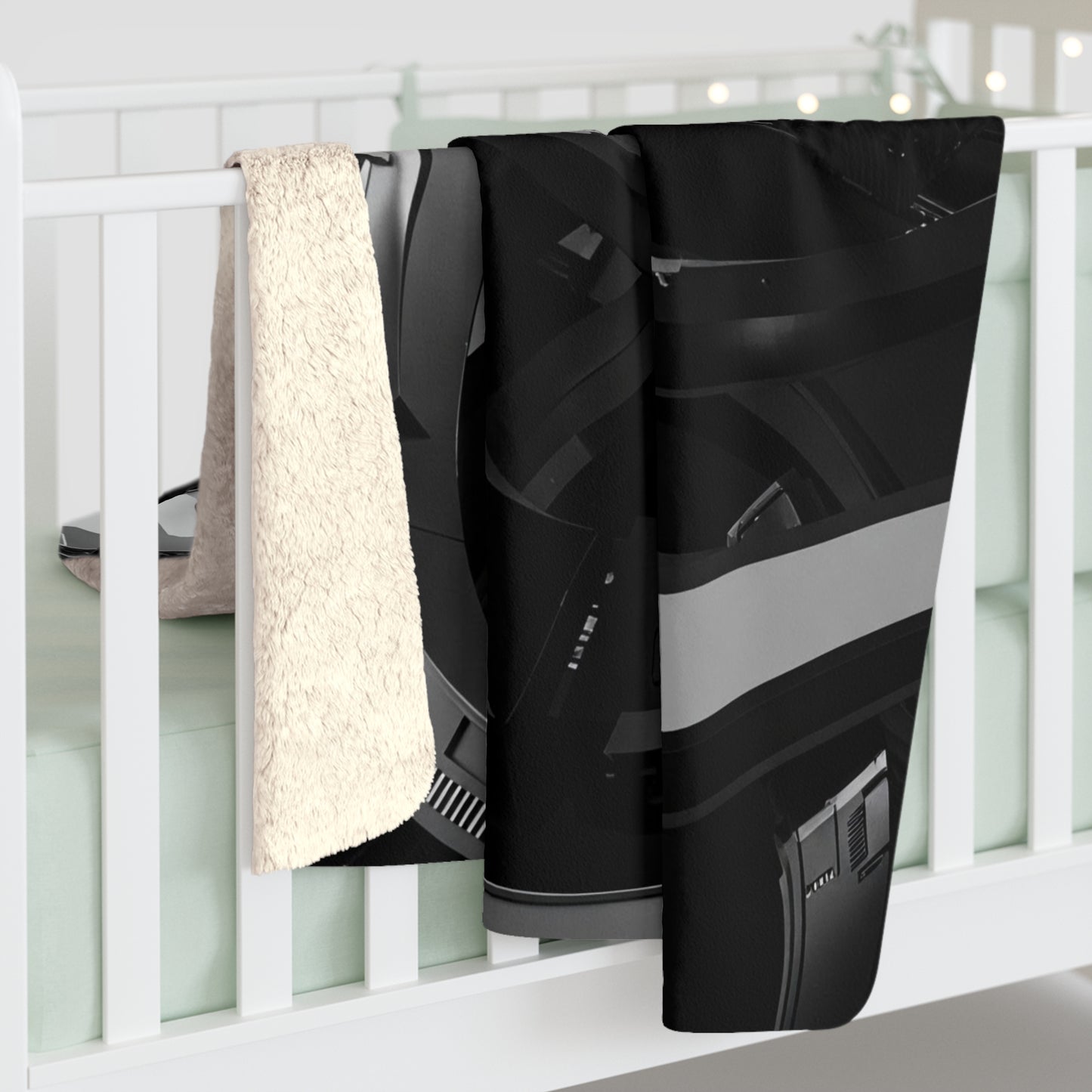Modern Geometric Sherpa Fleece Blanket, Cozy Gift for Home