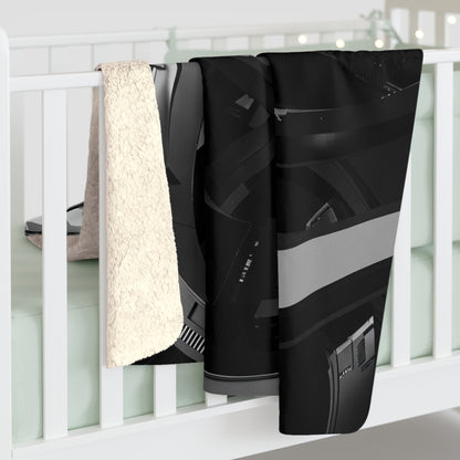 Modern Geometric Sherpa Fleece Blanket, Cozy Gift for Home