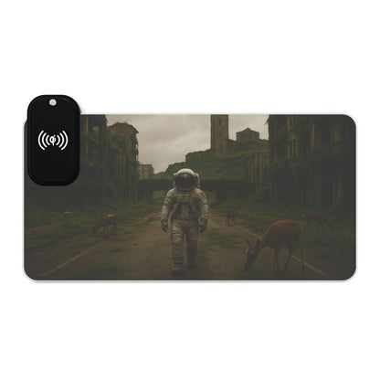 LED Gaming Mouse Pad with Wireless Charging - Futuristic Desktop Decor, Gamer Gift, Office Essentials, Aesthetic Accessories, Tech Gadgets