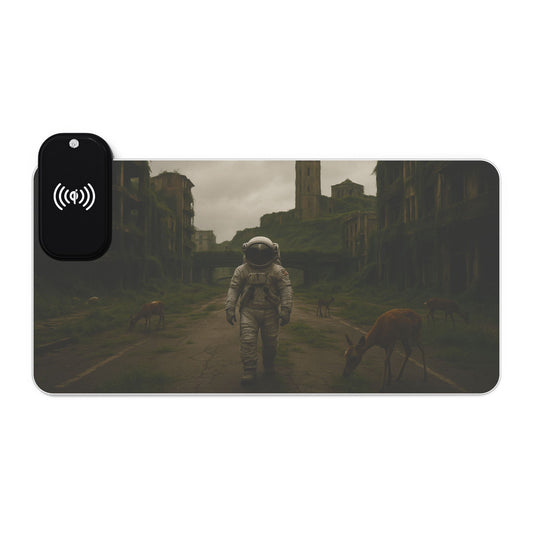LED Gaming Mouse Pad with Wireless Charging - Futuristic Desktop Decor, Gamer Gift, Office Essentials, Aesthetic Accessories, Tech Gadgets