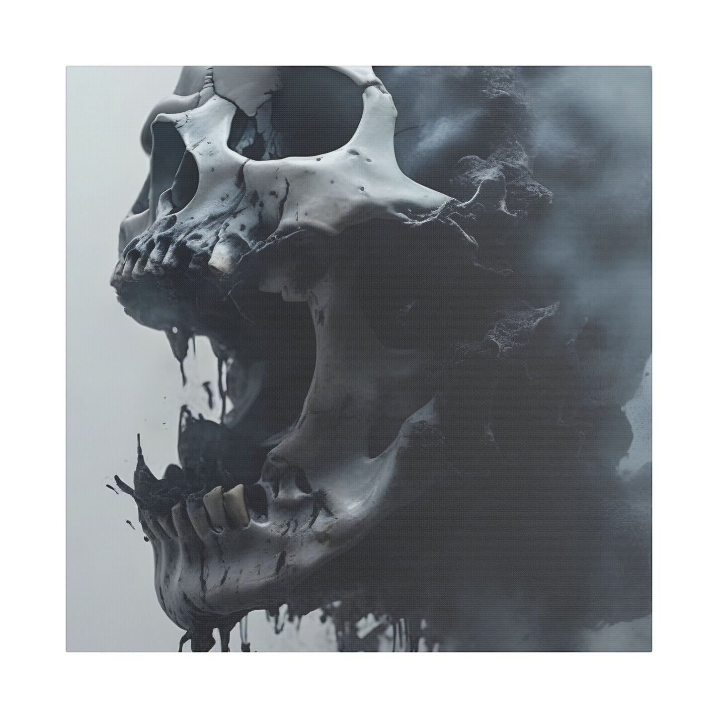 Skull Wall Art Canvas, Gothic Home Decor, Edgy Artwork for Halloween, Unique Gift for Him, Quirky Office Decor, Statement Piece