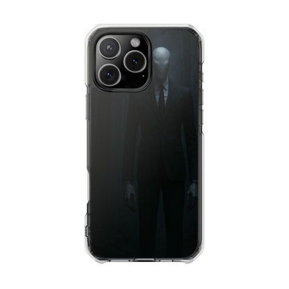 Sleek Phone Case with Minimalist Horror Design of Slenderman, Slim Protective Case, Unique Gift for Horror Lovers, Clear Impact-Resistant Case