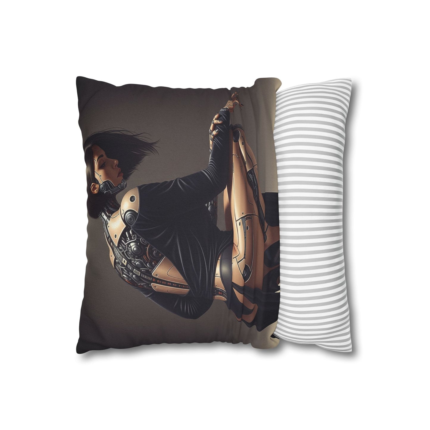 Futuristic Robot Art Pillowcase, Decorative Throw Pillow, Modern Home Decor, Gift for Tech Lovers, Cyberpunk Cushion Cover