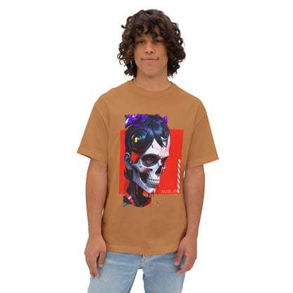 Edgy Oversized Tee with Skull Design, Streetwear Shirt for Art Lovers, Unisex Graphic Tee, Halloween Apparel, Trendy Casual Wear