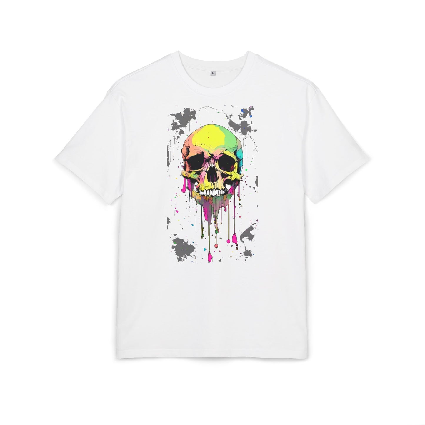 Colorful Skull Oversized Tee - Edgy Graphic Shirt for Casual Wear, Street Style, Gifts, etc.