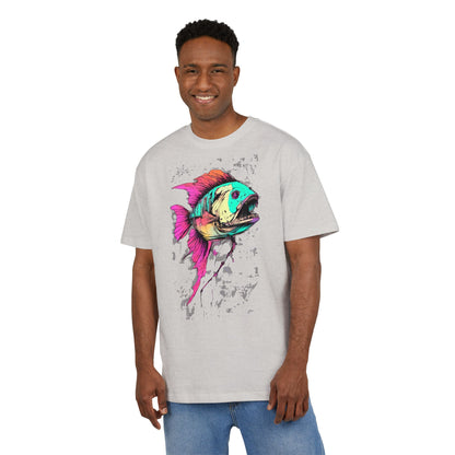 Vibrant Fish Graphic Tee for Casual Style, Summer Wear, Beach Vibes, Gift for Fishing Enthusiasts, Unique Unisex Heavy Oversize Tee