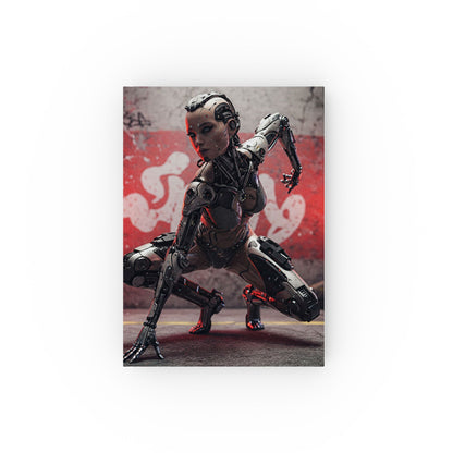 Robotic Art Hard Backed Journal | Sci-Fi Notebook, Gift for Writers, Sketchbook, Cyberpunk Design, Unique Stationery