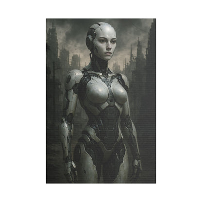 Futuristic Robot Art Canvas Print, Sci-Fi Home Decor, Modern Wall Art, Tech-Inspired Artwork, Gift for Tech Lovers