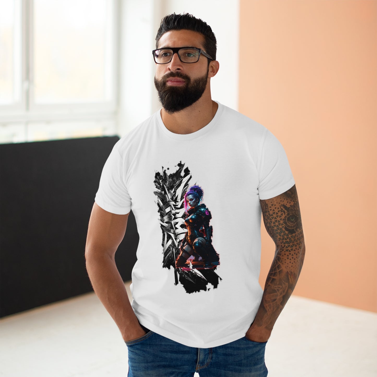 Unisex Graphic T-Shirt Featuring Bold Illustration, Streetwear Style Tee, Trendy Casual Wear, Perfect Gift for Graphic Art Lovers
