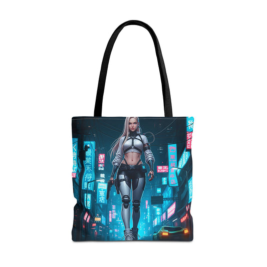Futuristic Cyberpunk Tote Bag | Stylish Grocery Shopper, Fashion Accessory, Gift for Tech Lovers, Eco-Friendly Tote
