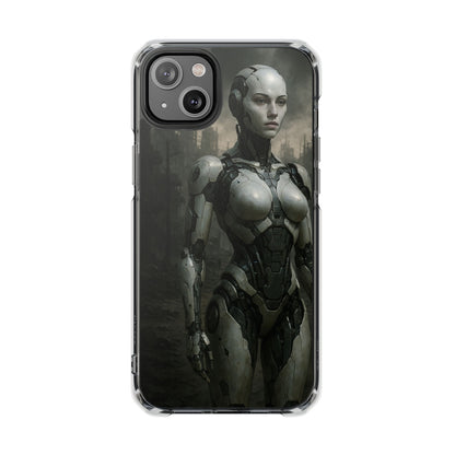 Futuristic Phone Case, Clear Impact Case with Sci-Fi Design, Smartphone Protection, Cyberpunk Aesthetic, Gift for Tech Lovers