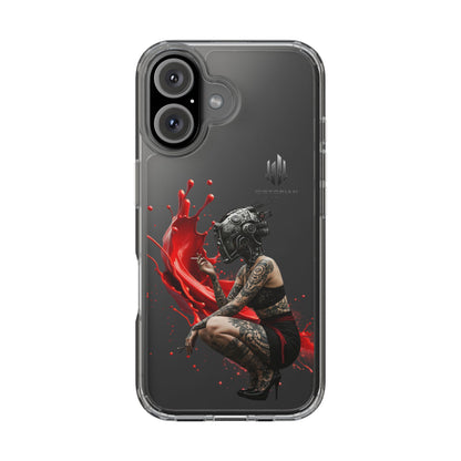 Dystopian Art Clear Phone Case - Futuristic Style with Bold Design