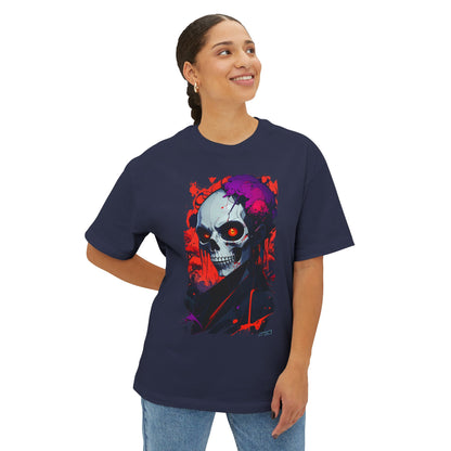 Edgy Skull Graphic Tee, Oversized T-Shirt for Casual Wear, Halloween Costume, Streetwear Fashion, Unisex Gift Idea
