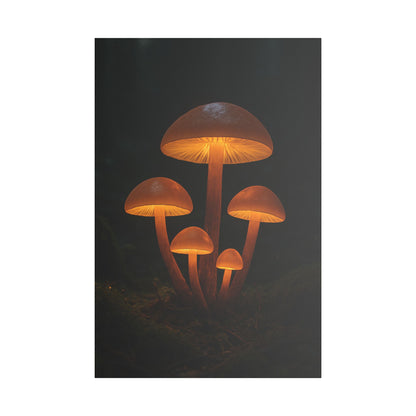 Illuminated Mushroom Art Canvas, Wall Decor, Nature Inspired, Cozy Home Art, Gifts for Nature Lovers, Unique Wall Hanging