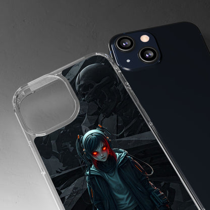 Futuristic Clear Phone Case with Cyberpunk Design - Edgy and Stylish