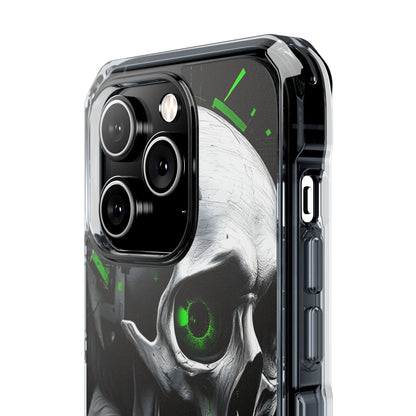 Edgy Skull Phone Case - Magnetic Clear Impact Cases, Unique Phone Cover, Goth Accessory, Halloween Gift, Stylish Tech Protection