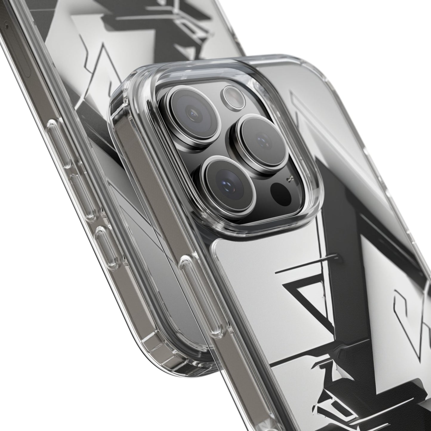 Clear Phone Case with Abstract Edgy Design Print