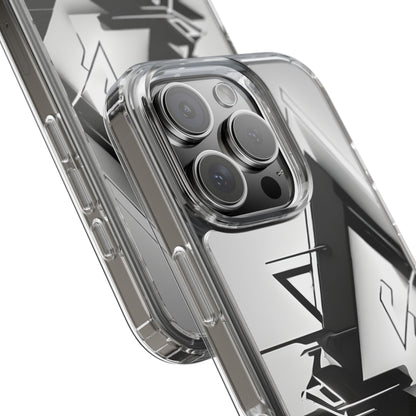 Clear Phone Case with Abstract Edgy Design Print