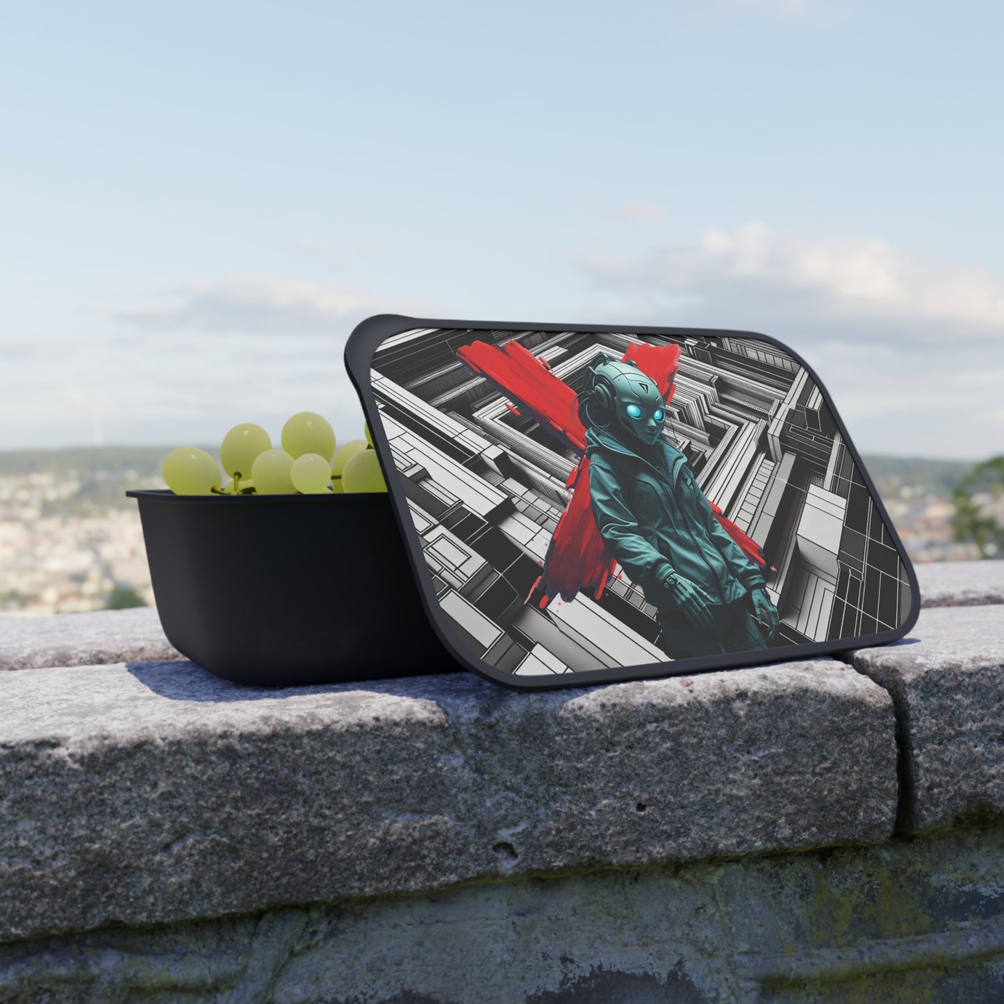 Futuristic Bento Box, Reusable Lunch Container, Eco-Friendly Meal Prep, Gift for Gamers, Unique Kitchenware