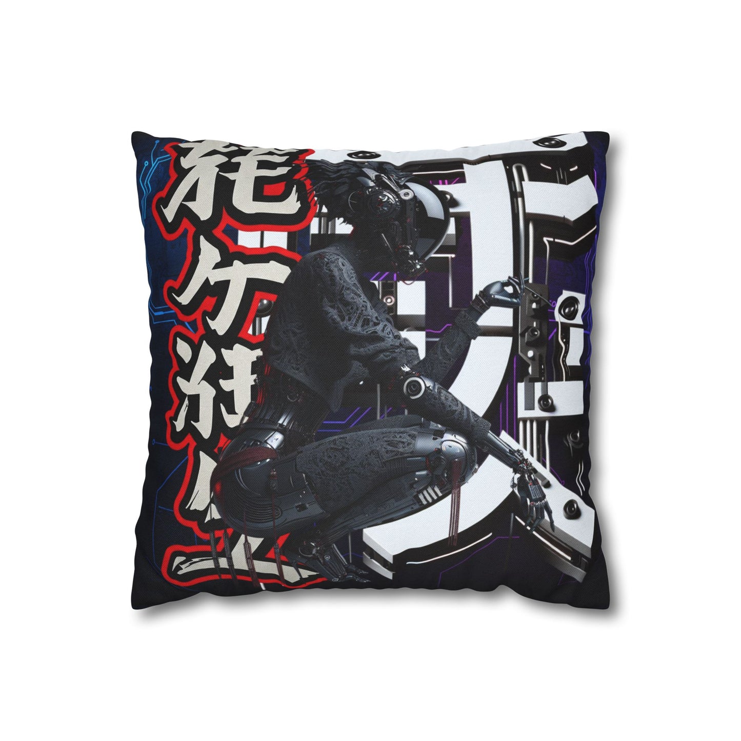 Futuristic Robot Art Square Pillowcase - Unique Home Decor for Tech Lovers