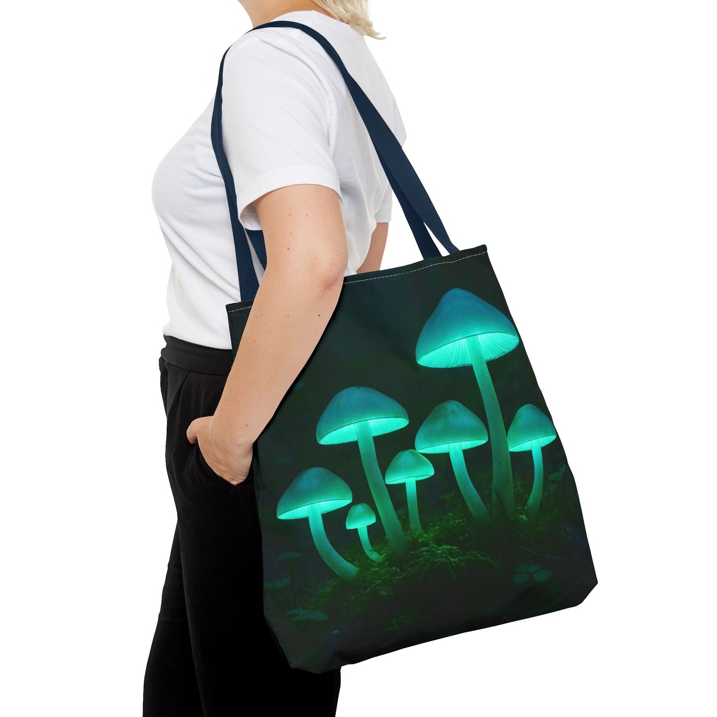 Glowing Mushroom Tote Bag, Eco-Friendly Shopping Tote, Nature Lover Gift, Boho Style Bag, Festival Accessory, Unique Creations
