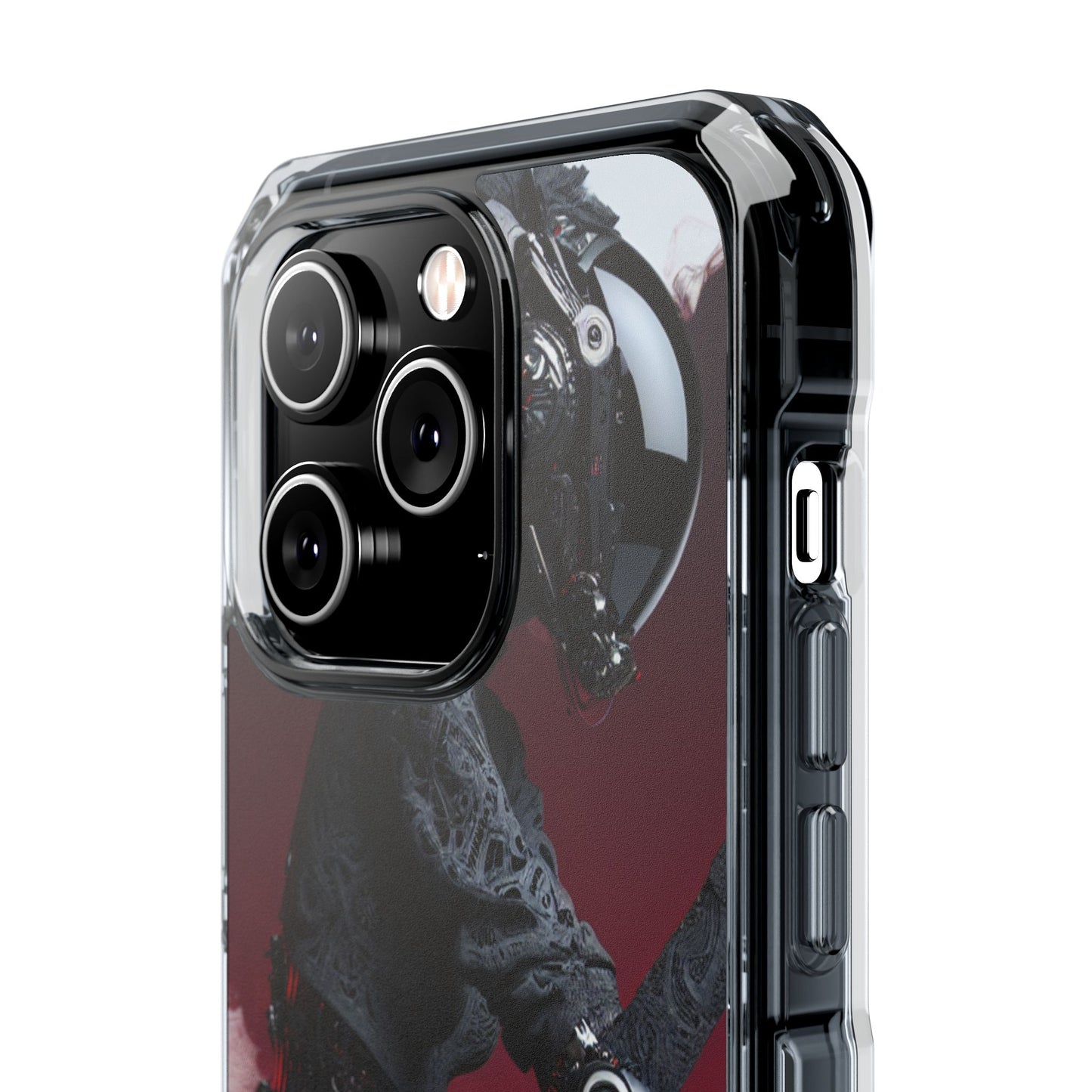 Cyber Design Magnetic Phone Case, Clear Mobile Cover, Gothic Style, Halloween Gift, Celestial Protection Accessory