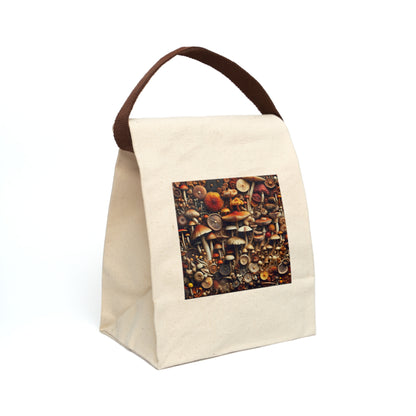 Mushroom Art Canvas Lunch Bag, Eco-Friendly, Insulated Tote for Work/School, Gift for Nature Lovers, Picnic Essential