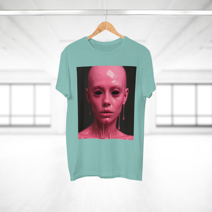 Artistic Pink Melting Face T-Shirt - Trendy Graphic Tee, Unique Gift, Statement Apparel, Festival Wear, Occasional Fashion, Street Style