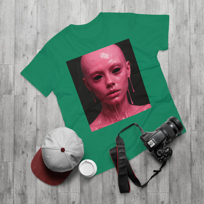 Artistic Pink Melting Face T-Shirt - Trendy Graphic Tee, Unique Gift, Statement Apparel, Festival Wear, Occasional Fashion, Street Style