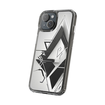 Clear Phone Case with Abstract Edgy Design Print
