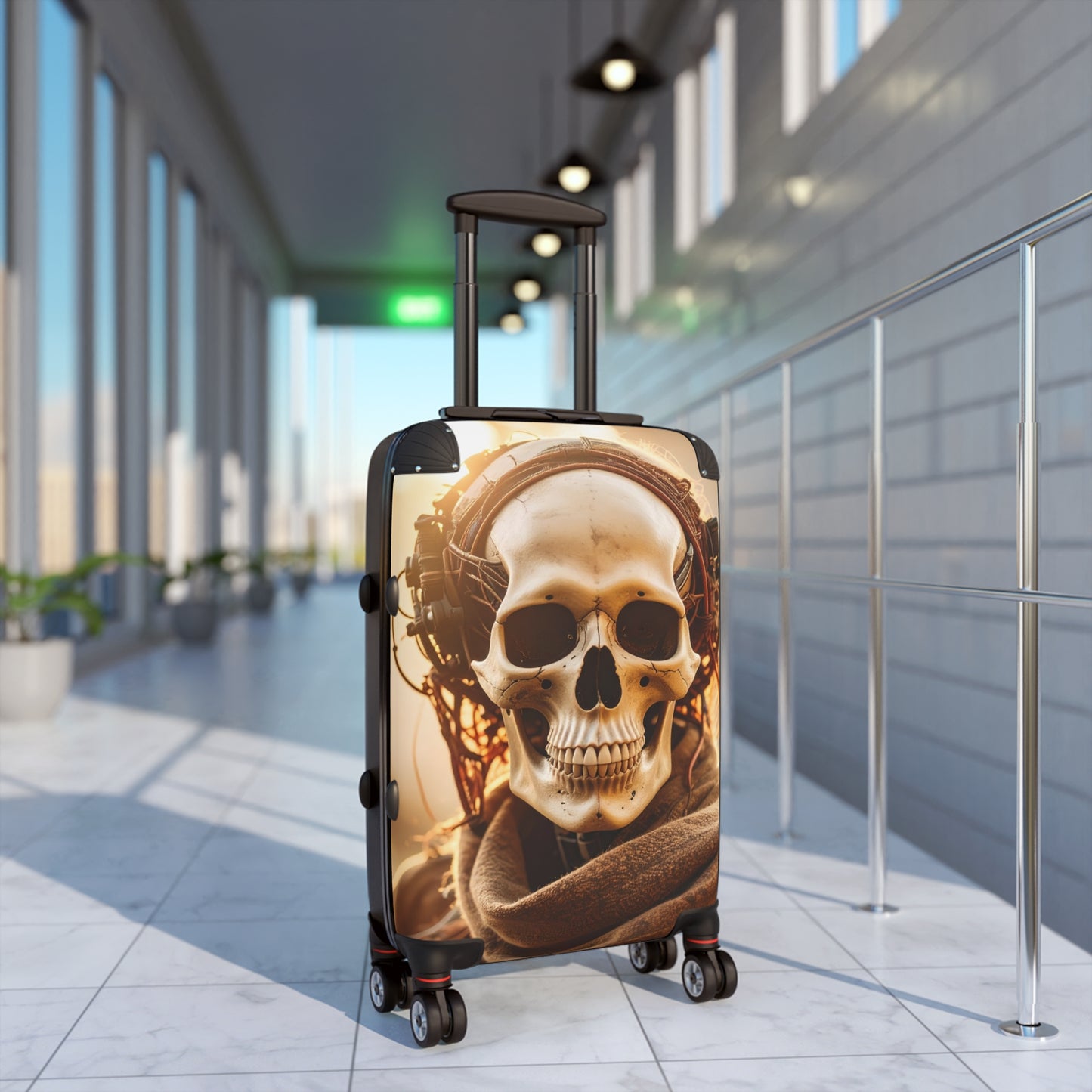 Stylish Skull Suitcase - Unique Travel Luggage for Adventurers, Halloween Travel, Vintage Boho Style, Skull Design, Gifts for Travelers