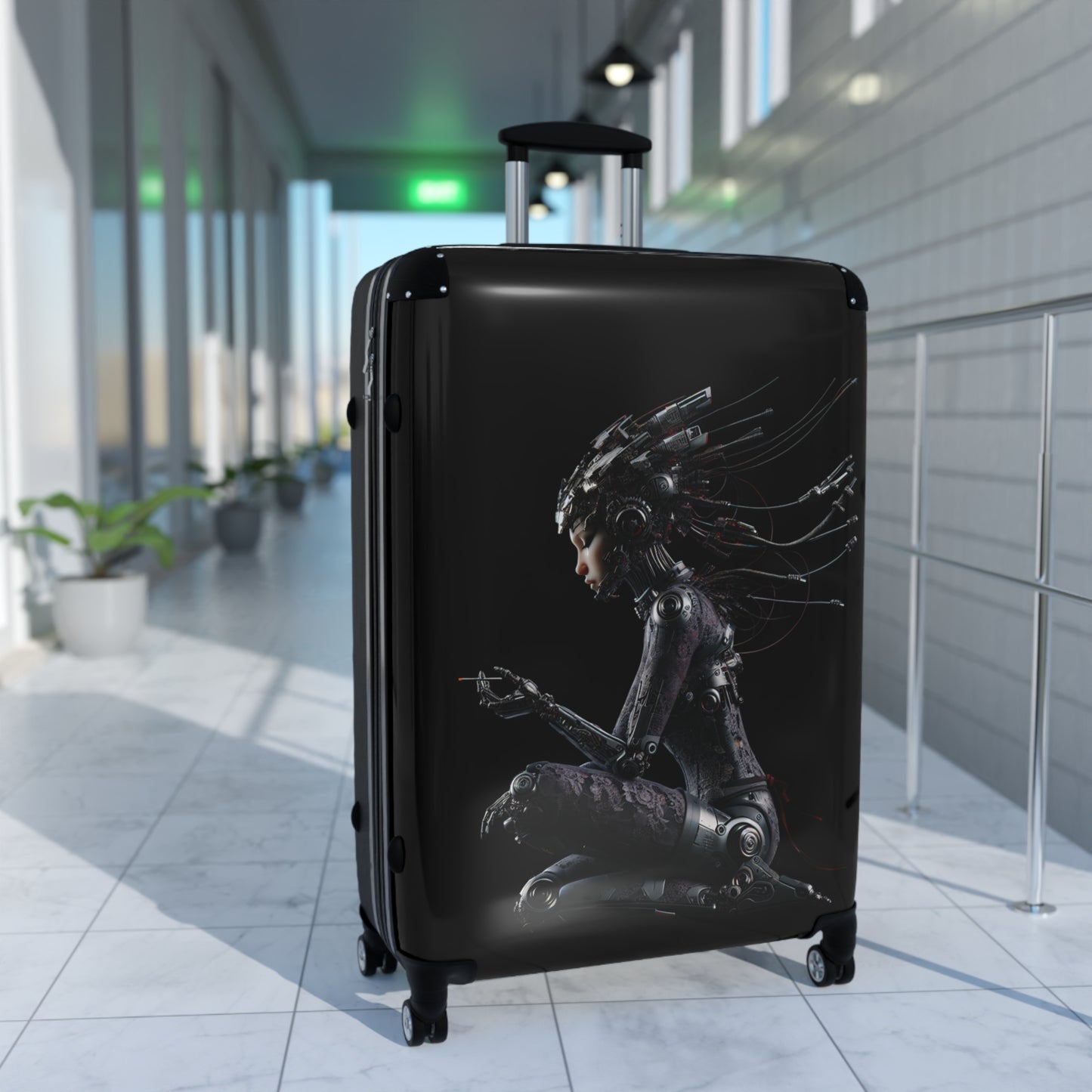 Stylish Travel Suitcase with Futuristic Design - Perfect for Adventurers