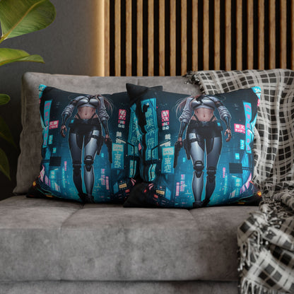 Futuristic Cyberpunk Pillowcase, Cozy Home Decor, Modern Sofa Cushion, Unique Gift for Gamers, Bedroom Accent