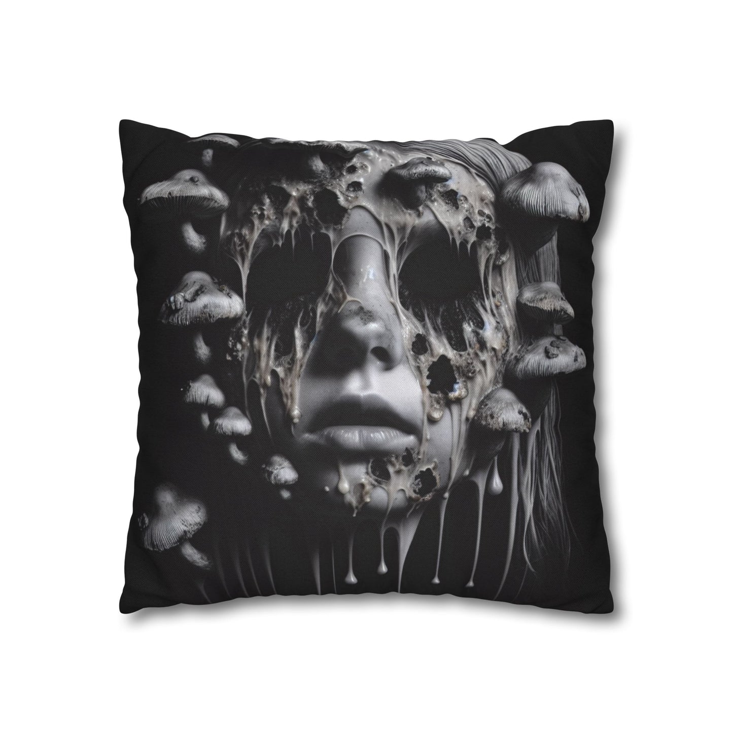 Dark Art Decorative Pillowcase, Gothic Home Decor, Statement Cushion Cover, Unique Gift for Art Lovers, Halloween Decor