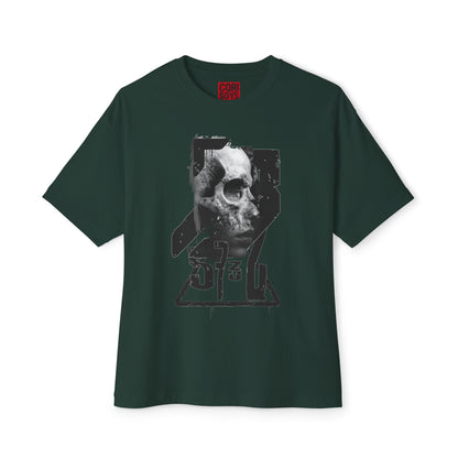 Edgy Graphic Tee, Unisex Oversized Boxy Tee, Goth Fashion Shirt, Casual Streetwear Top, Grunge Style Tee, Perfect Gift for Halloween
