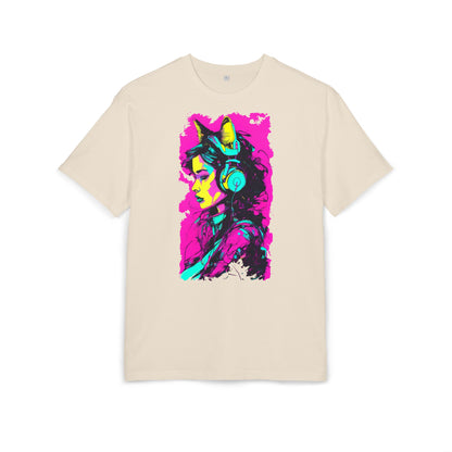 Vibrant Music Lover's Tee, Unisex Heavy Oversize Tee, Trendy Graphic Shirt, Colorful Art Top, Perfect for Festivals and Gifts