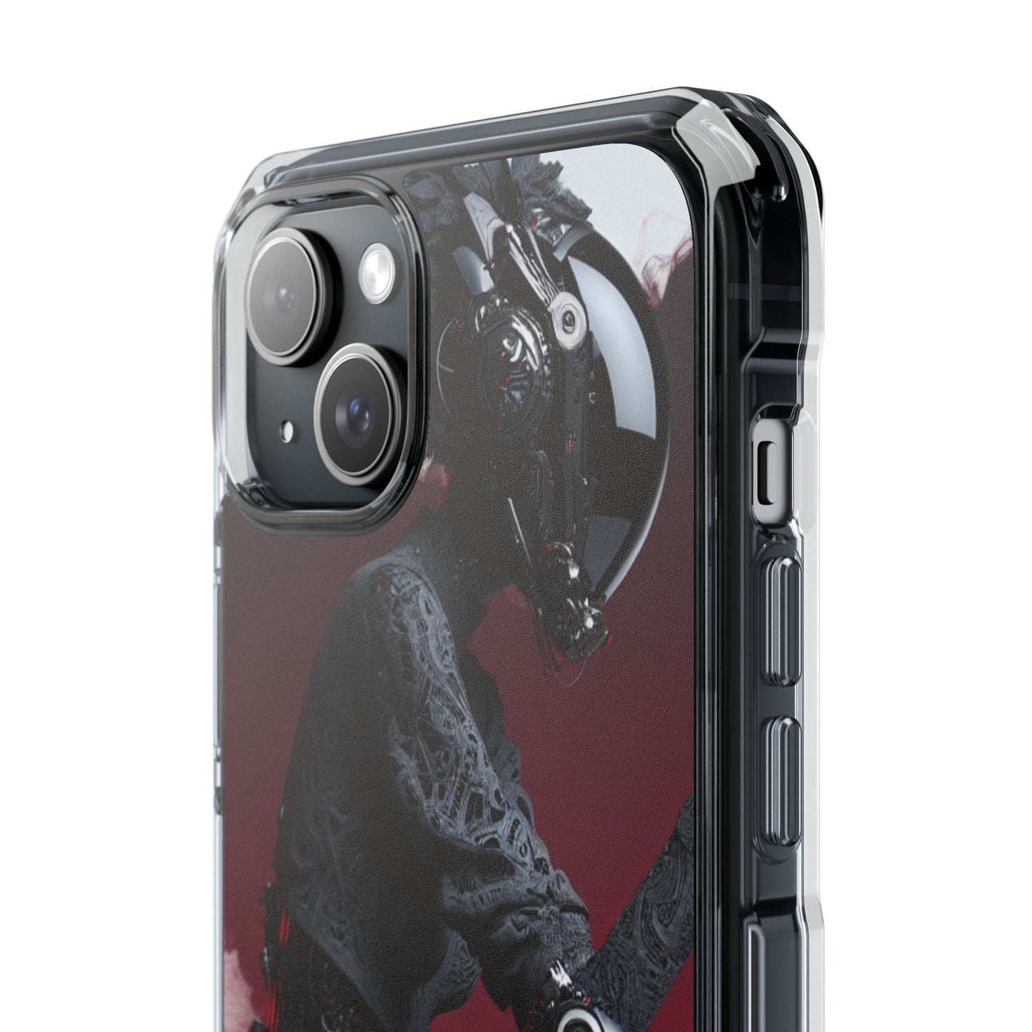 Cyber Design Magnetic Phone Case, Clear Mobile Cover, Gothic Style, Halloween Gift, Celestial Protection Accessory