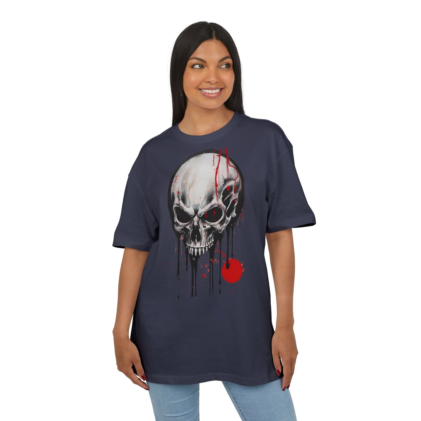 Gothic Skull Oversized Tee - Trendy Streetwear for Music Lovers, Grunge Style, Halloween Costume, Alternative Fashion, Graphic Tee