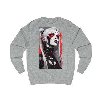 Edgy Graphic Sweatshirt with Art Design, Unisex Streetwear, Casual Fall Fashion, Gift for Art Lovers