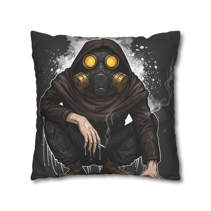 Gothic Gas Mask Pillowcase - Unique Home Decor, Edgy Throw Pillow, Gifts for Sci-Fi Fans, Alternative Room Style, Men’s Bedroom Decor