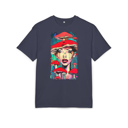 Colorful Art Tee, Unisex Heavy Oversize Tee with Mushroom Design, Casual Wear, Graphic Shirt, Gift for Art Lovers, Streetwear Style