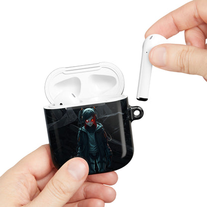 Edgy AirPod Case for Teens, Stylish Headphone Cover, Trendy Tech Accessory, Perfect for Gift Giving, Black Minimalist Design