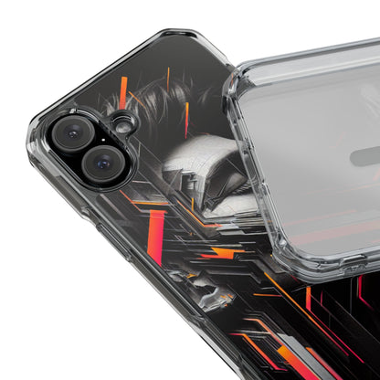 Magnetic Clear Impact Cases with Abstract Graphic, Stylish Phone Protection, Modern Gift for Tech Lovers, Unique Case