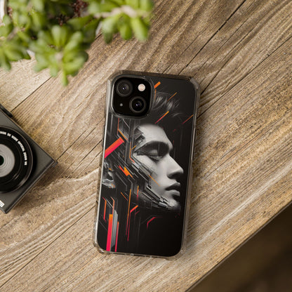 Magnetic Clear Impact Cases with Abstract Graphic, Stylish Phone Protection, Modern Gift for Tech Lovers, Unique Case