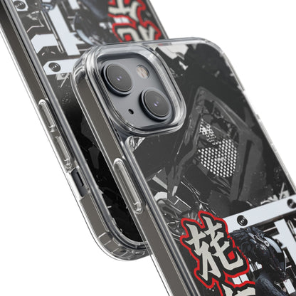 Clear Phone Case with Stylish Graphic Design for Tech Enthusiasts