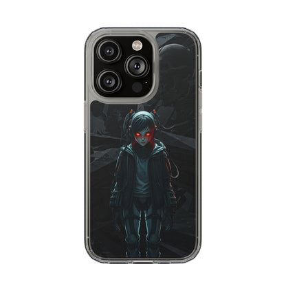 Futuristic Clear Phone Case with Cyberpunk Design - Edgy and Stylish