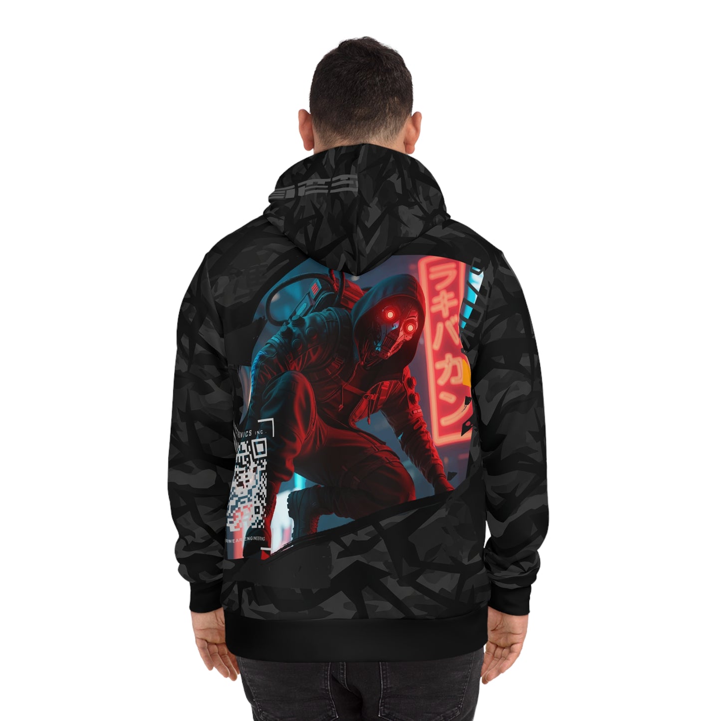 Futuristic Streetwear Hoodie, Urban Fashion, Cyberpunk Aesthetic, Stylish Outerwear for Youth, Gift for Gamers, Cool Graphic Sweatshirt