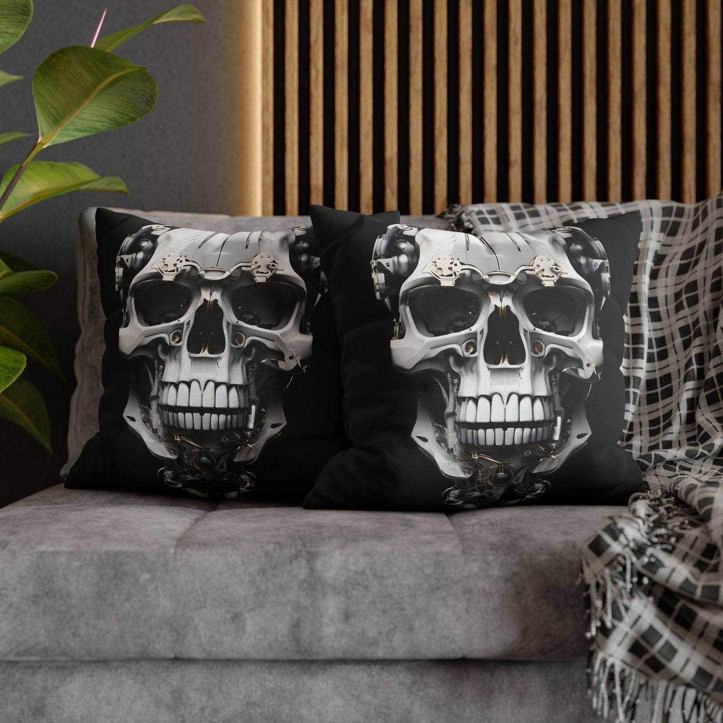 Polyester Square Pillowcase - Skull Collection